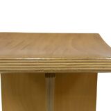 Vintage side table 80s curved plywood minimalist design