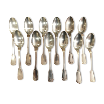 Set of 12 tablespoons in silver metal