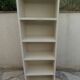 Renovated vintage 1950s library in beige.