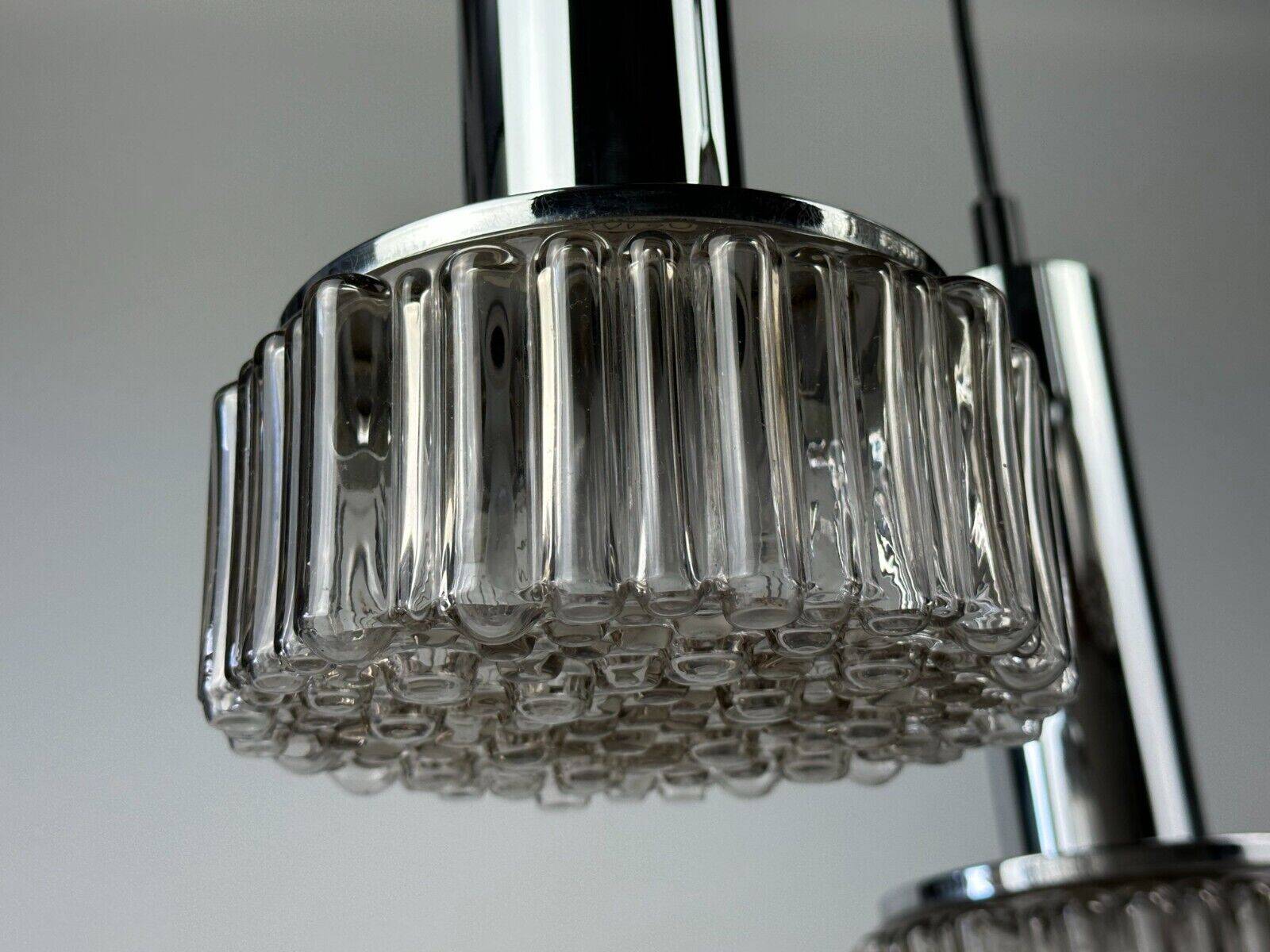 60s 70s 3-flame cascade lamp from Staff Leuchten Germany chrome glass