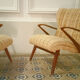 Paire de fauteuil Zig Zag vintage année 50 60