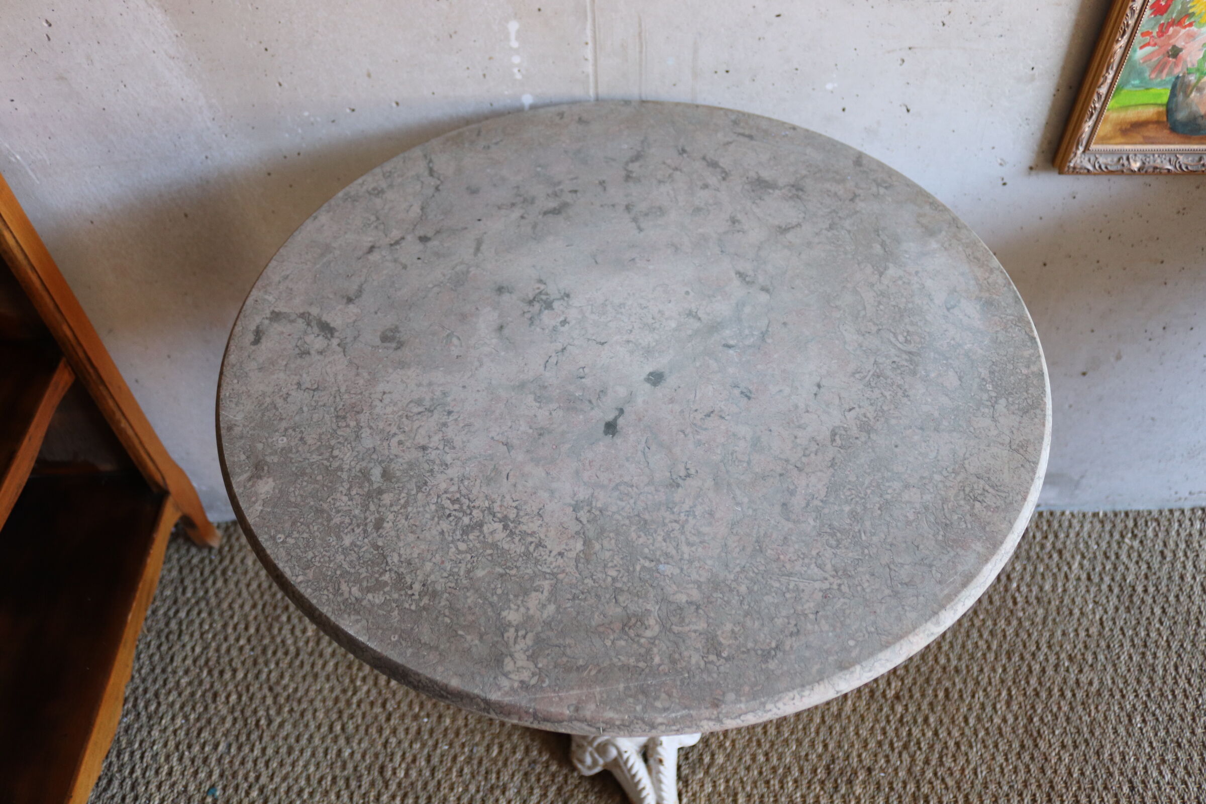 Table bistrot ronde en marbre