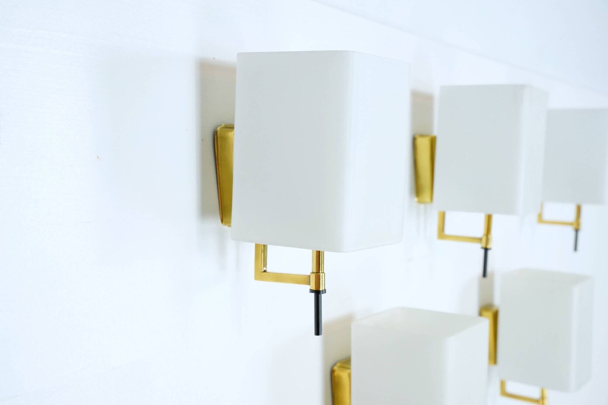 Set of five Mid-century sconces in Stilnovo manner. Italy 1950s