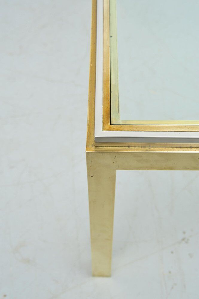 Hollywood Regency two-tone coffee table with glass top,  1970s