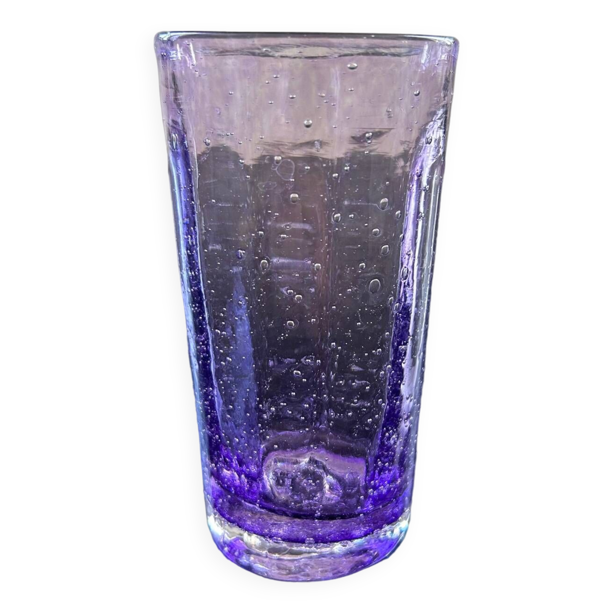 Biot glass in purple glass