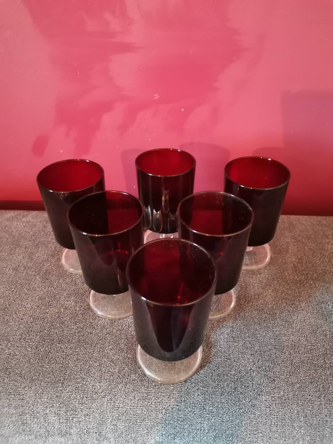 Luminarc red stemware