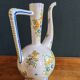 Vintage Glazed Earthenware Ewer/Pitcher – Hand-Painted Floral Decoration