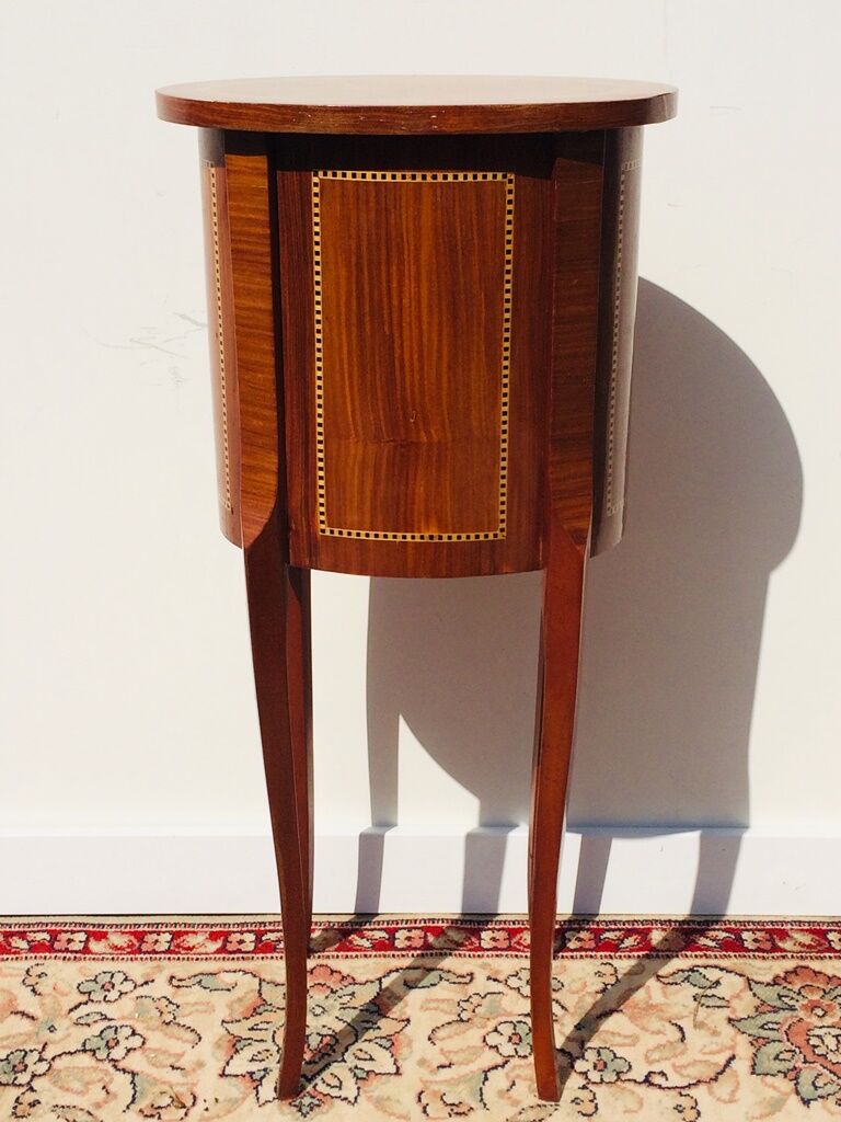 Console - table pedestal table marquetry style louis xv