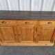 Raw pine sideboard with black patina top