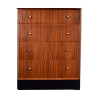 Vintage Midcentury 'Lebus' Teak and Brass Chest Of Drawers / Tallboy. Delivery. Modern / Danish Style .