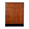Vintage Midcentury 'Lebus' Teak and Brass Chest Of Drawers / Tallboy. Delivery. Modern / Danish Style .
