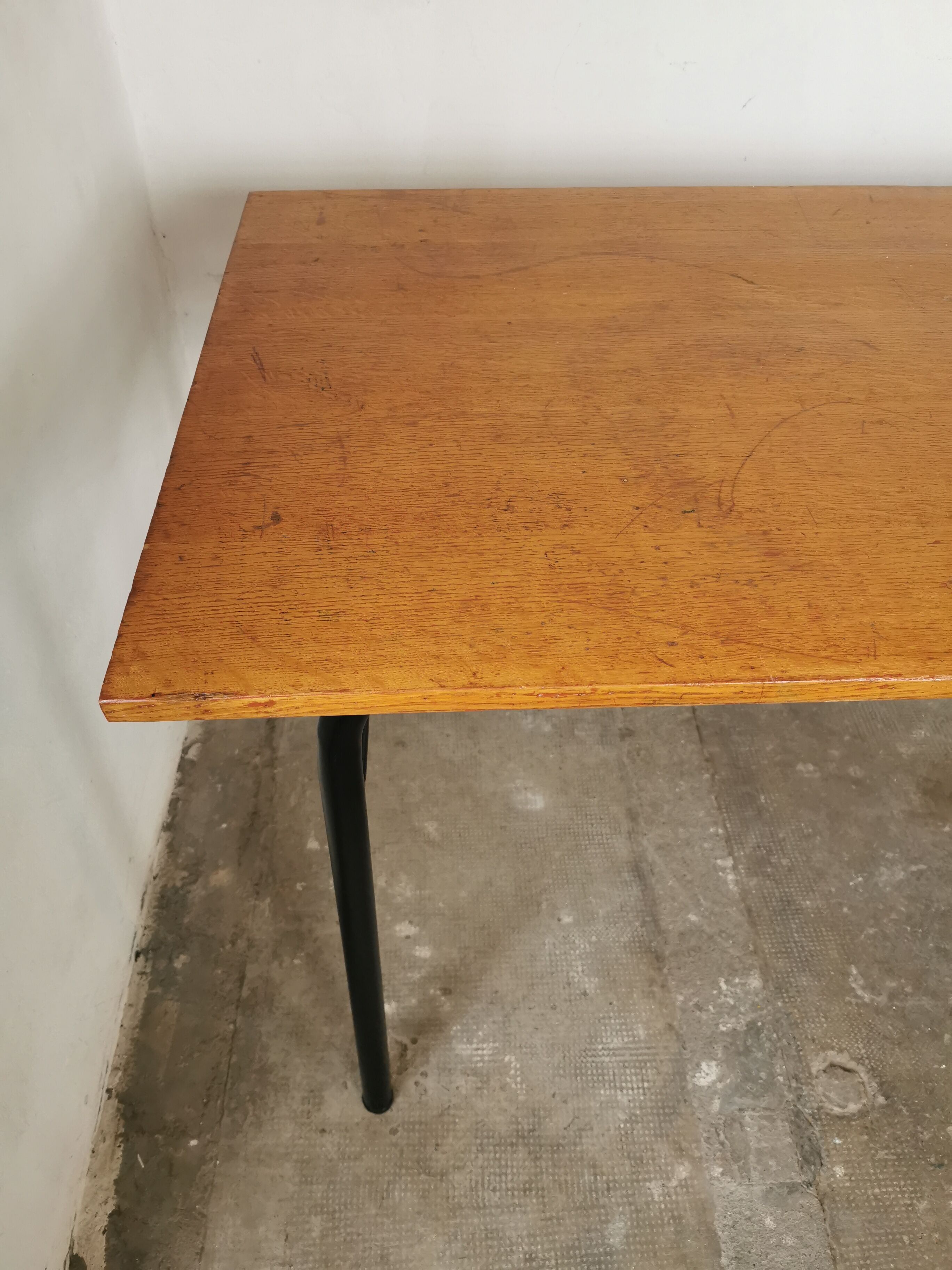 Refectory table Mullca metal and wood 1960