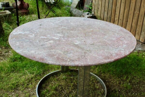 Table ronde en marbre et chrome