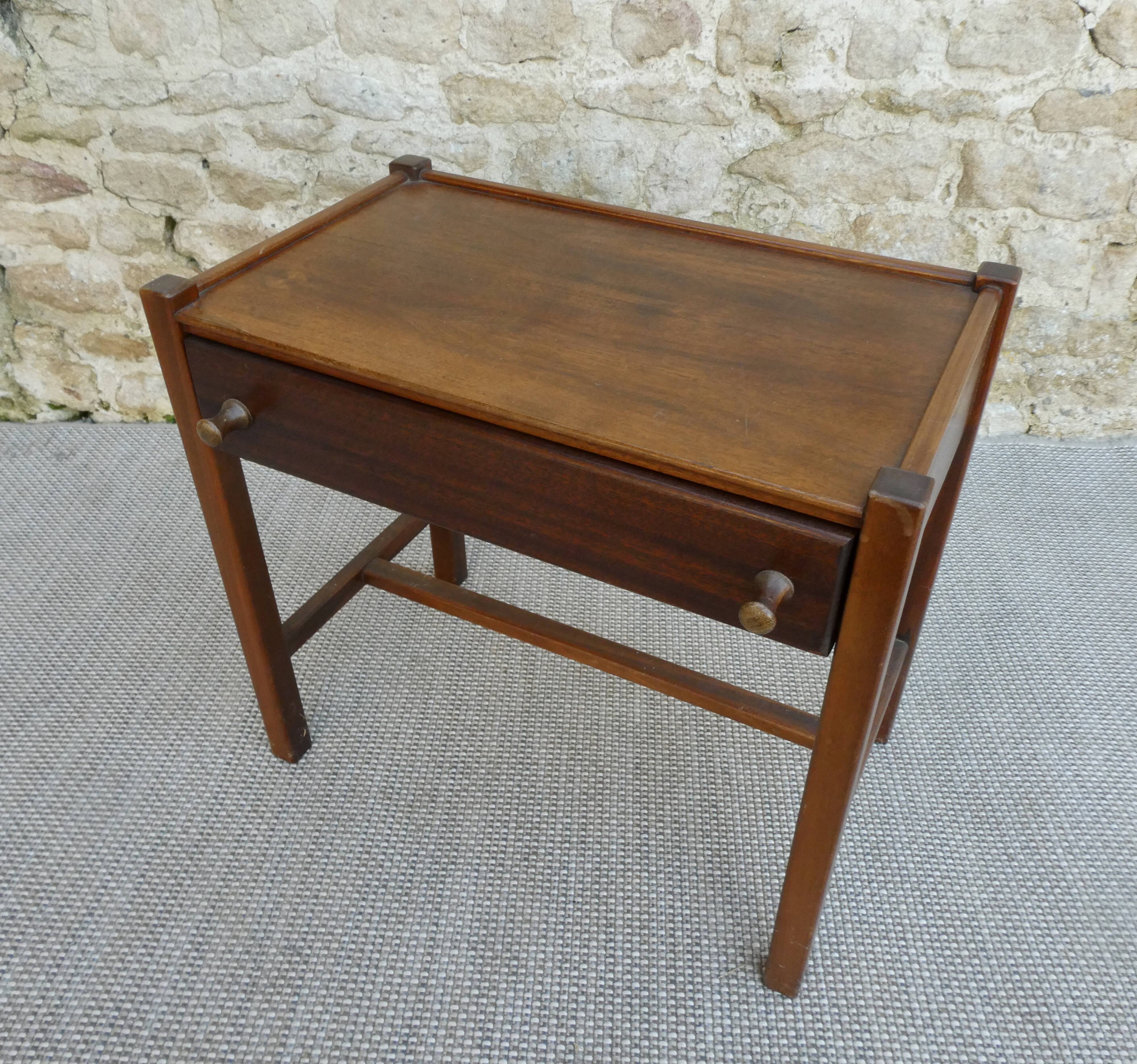 Dark wood bedside table from the 60s, Scandinavian style