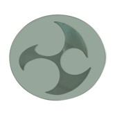 Knut Hesterberg's Propeller Round Coffee Table, steel structure and glass tray