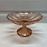 Compotier en verre rose