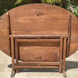 Winegrower's table / tilting table / burgundy walnut table