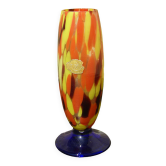 Vase en verre multicolore ancien