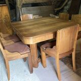 Art Deco table and 6 chairs from the 1930s