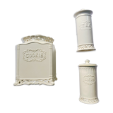 Set of openwork ceramic pots english style
