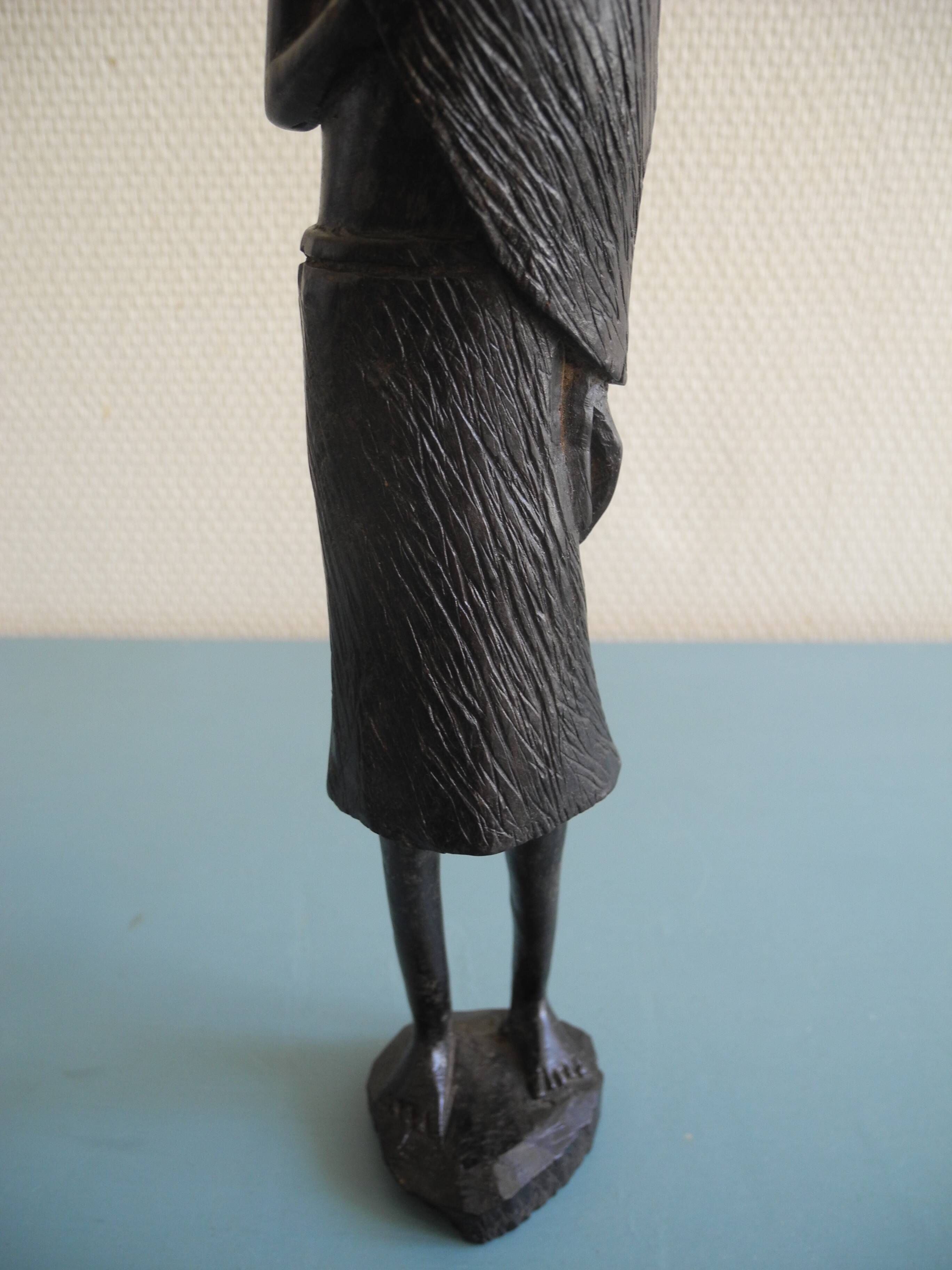 old wooden statuette african art ethnic vintage African wooden statue