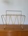 Vintage gold metal magazine rack 1950s-70s newspaper holder