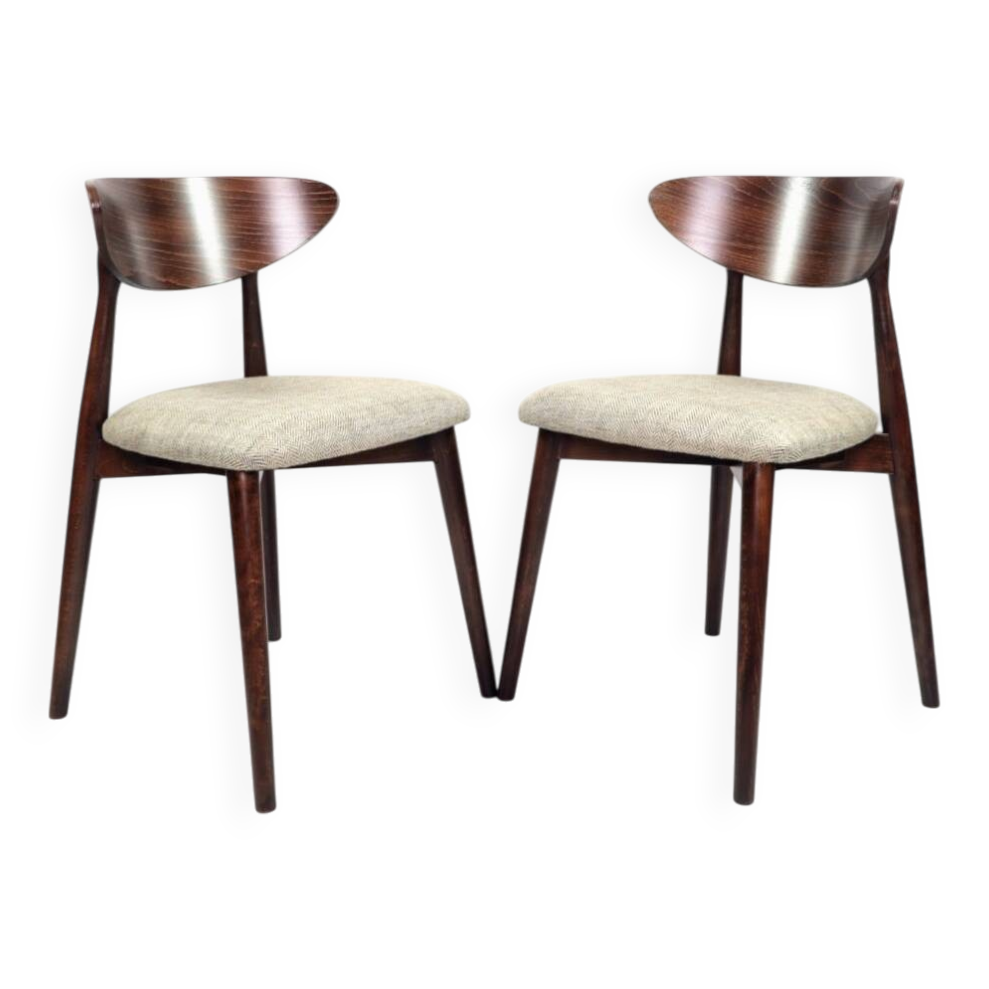 2 chaises de salle à manger scandinave à chevrons
