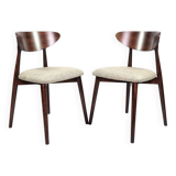 2 Scandinavian herringbone dining chairs