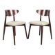 2 chaises de salle à manger scandinave à chevrons