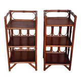Pair of rattan bedside tables.