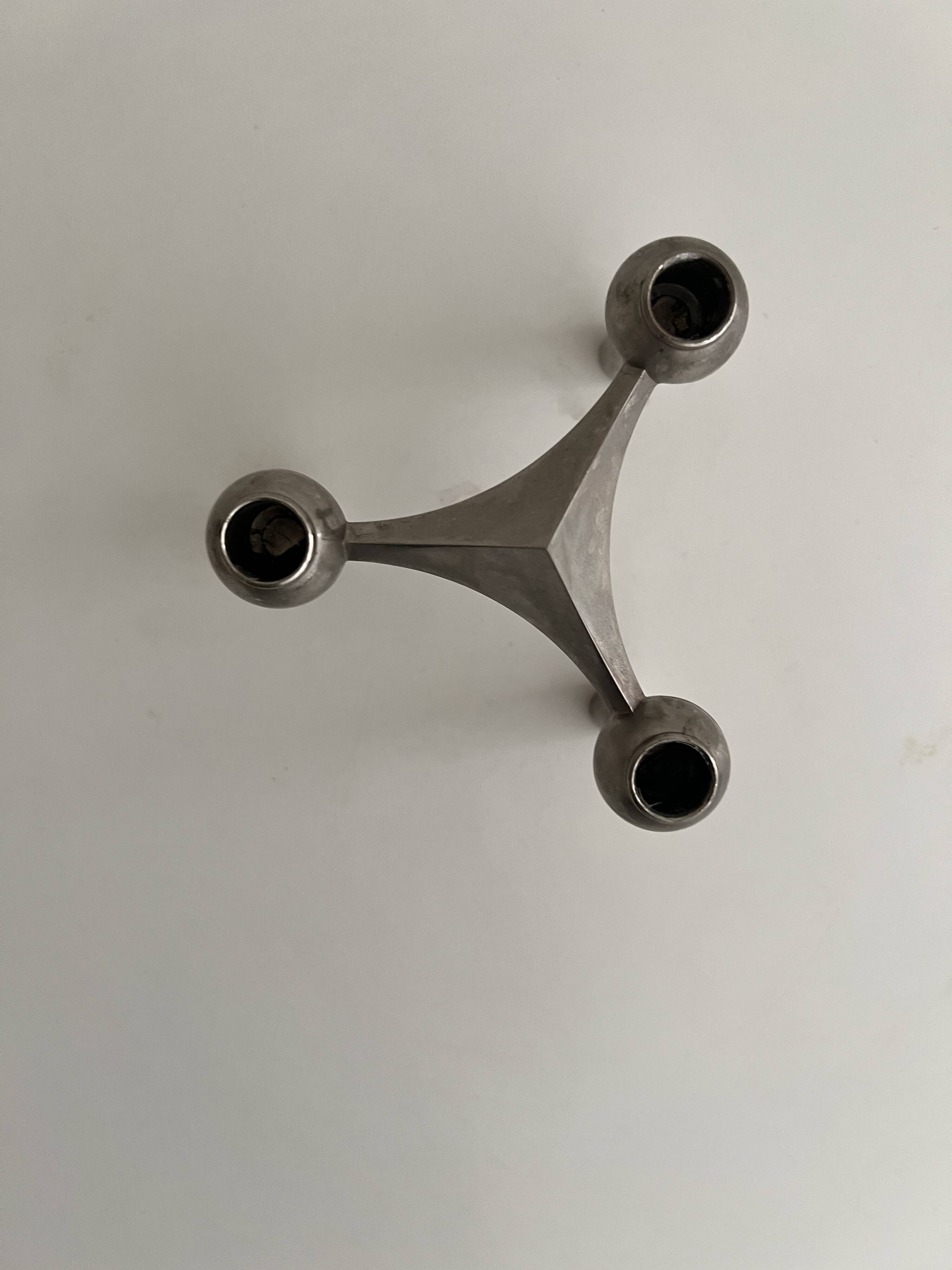 Bougeoir design Stoff Nagel en métal chromée véritable, Danemark