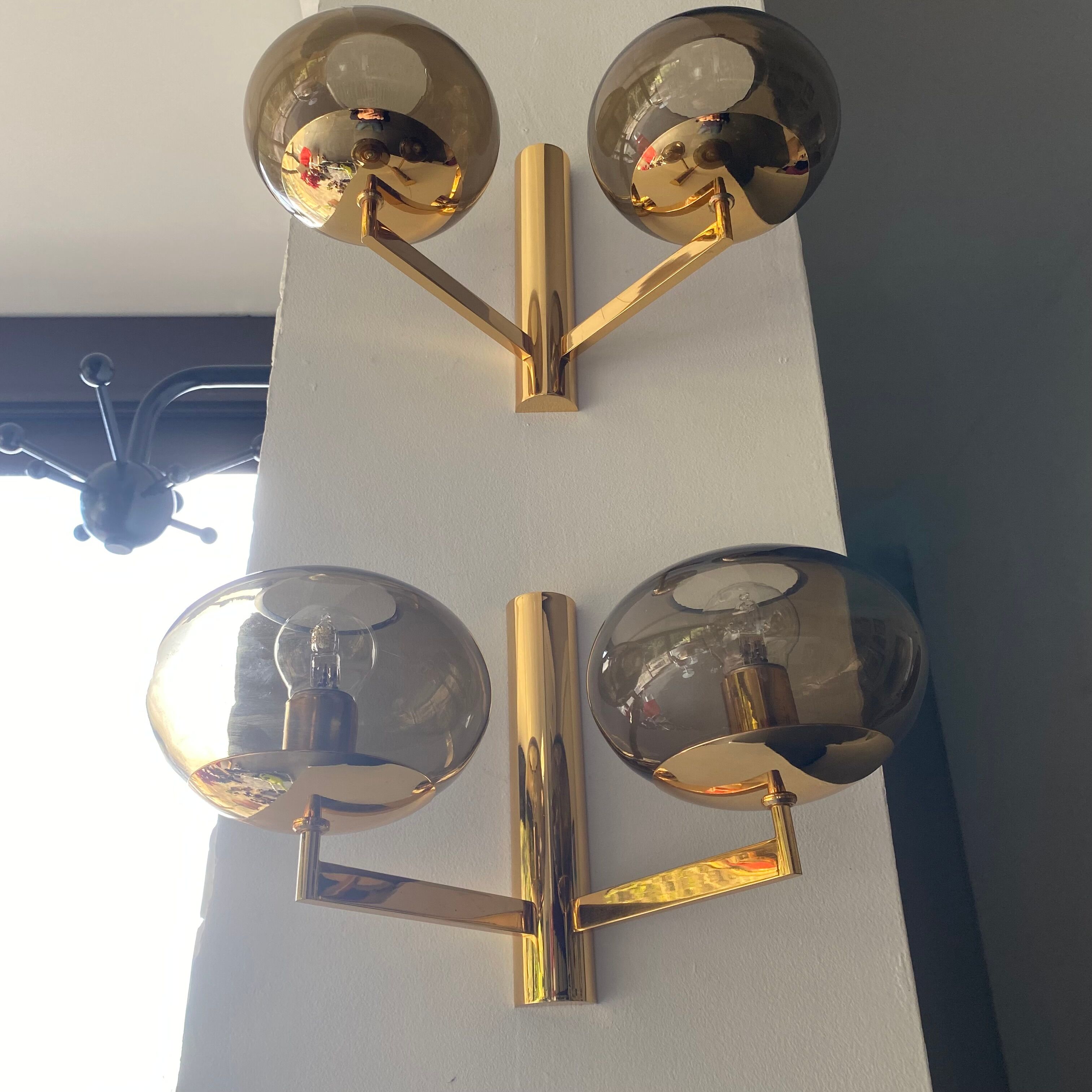 Pair of double wall lamps from Sciolari 1970