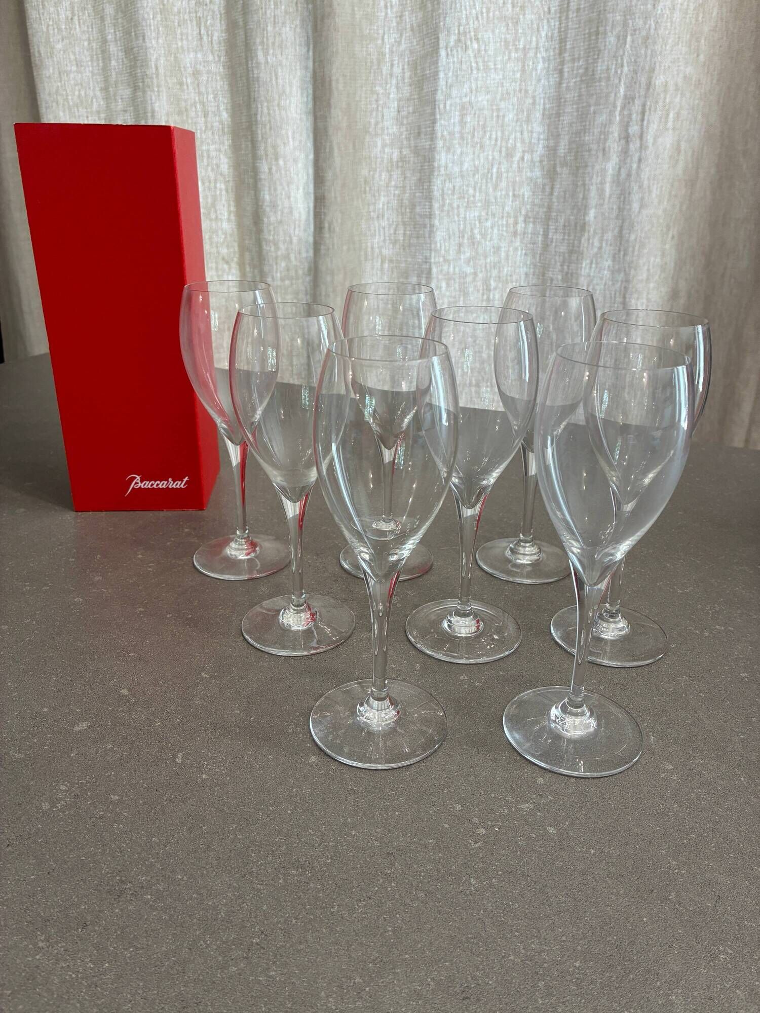 Baccarat crystal glassware service, Saint Remy model in original boxes.