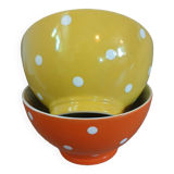 2 large polka dot bowls