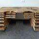 Double jeweller's workbench in solid oak, 18 drawers, early 20th century.