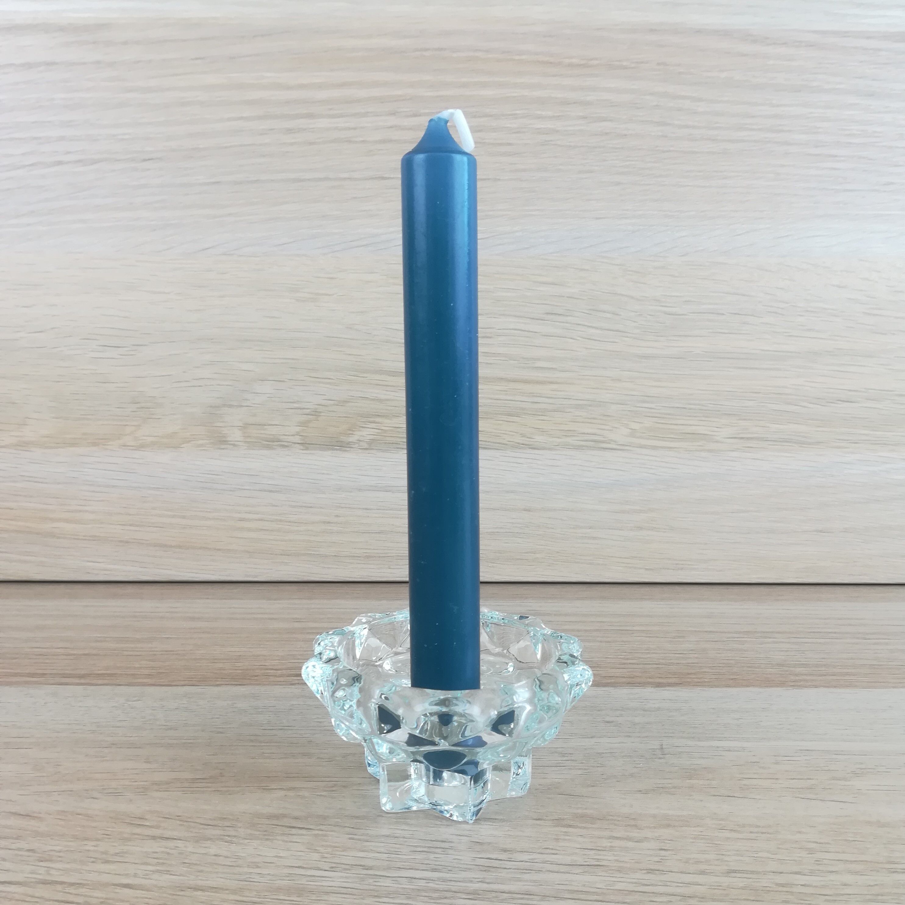 Glass star candle holder