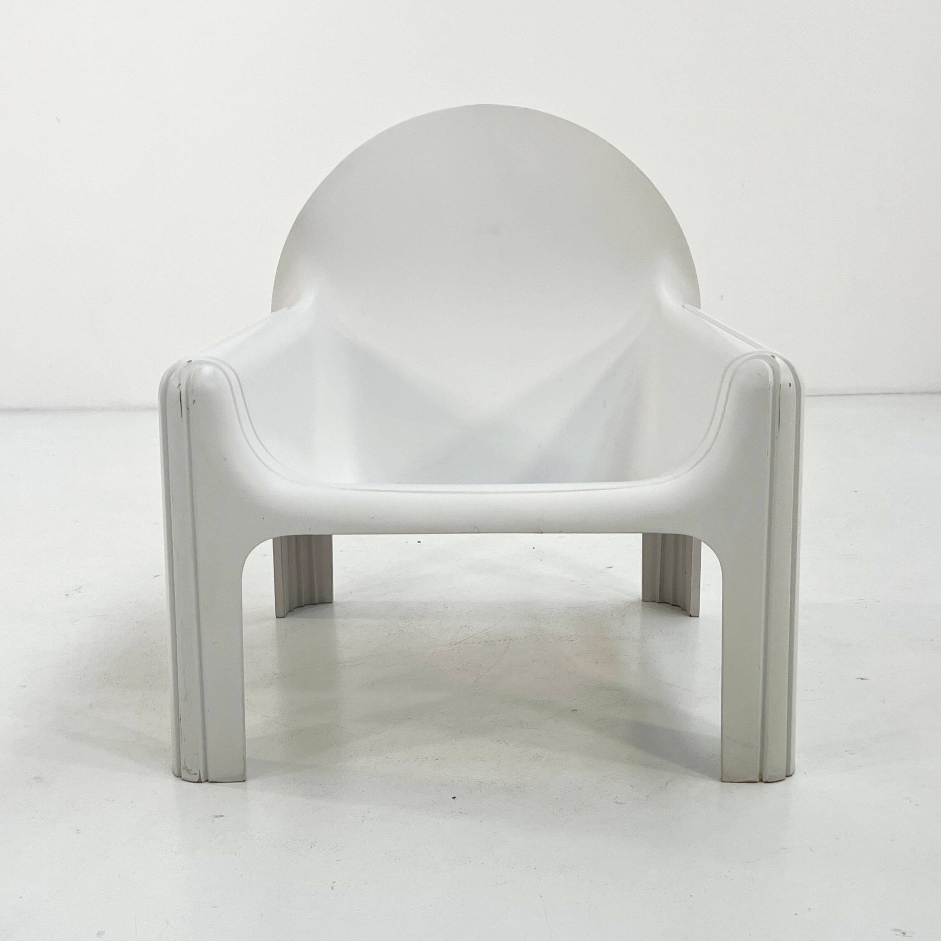 Fauteuil Blanc Modèle 4894 par Gae Aulenti pour Kartell, 1970