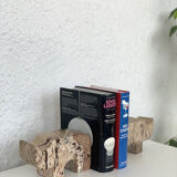 Pair of travertine rhinoceros bookends by Fratelli Mannelli, 1970s