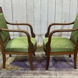 Paire de fauteuils style Empire en acajou, travail des années 50