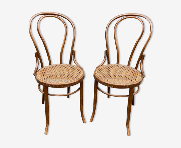 Paire de chaises bistrot bois courbé