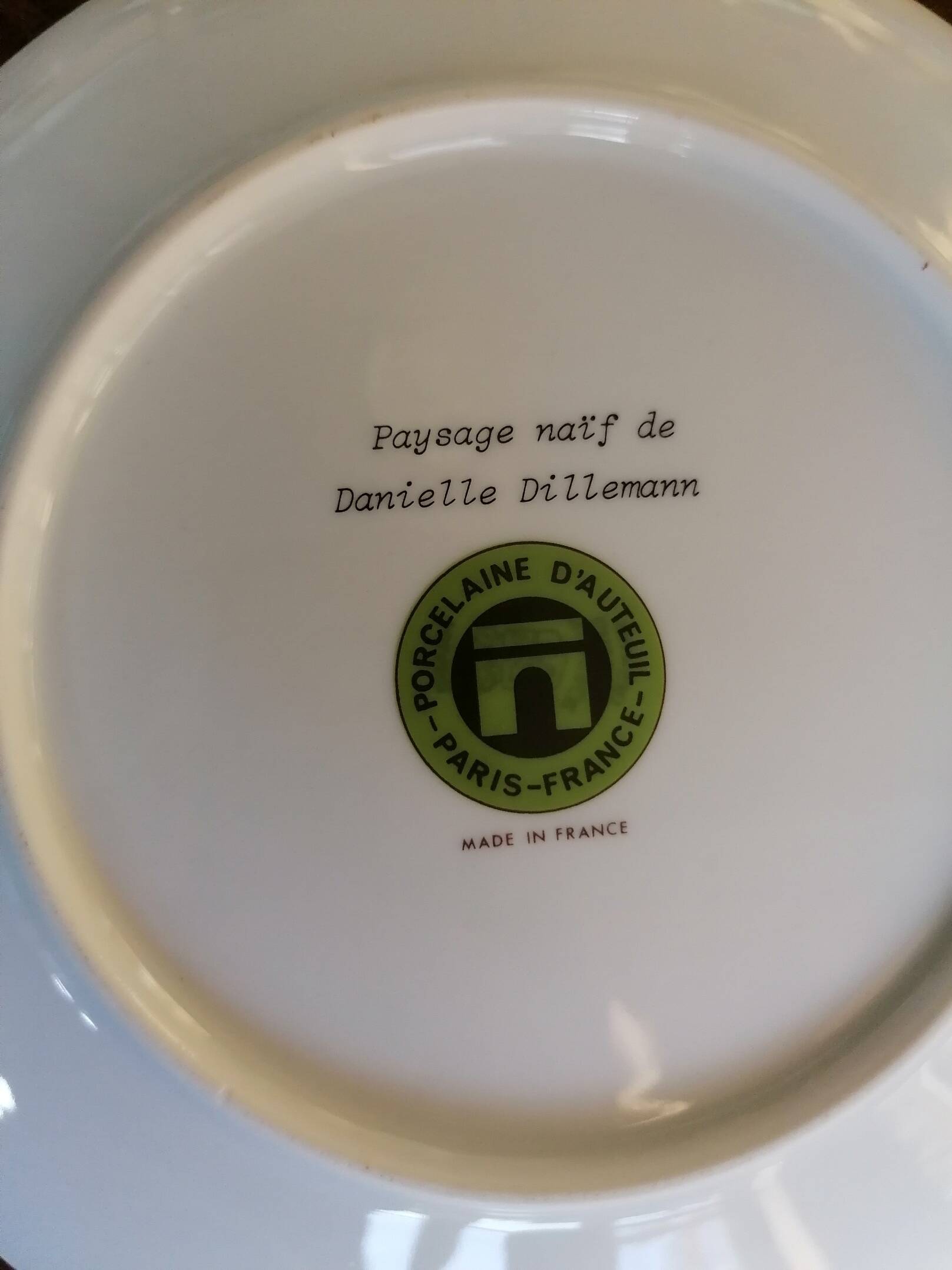 Set of 6 porcelain dessert plates - Naïve winter decorations