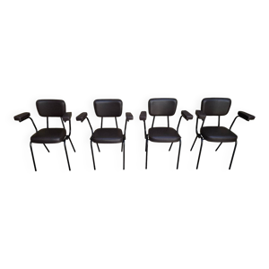 Fauteuils Skaï marron
