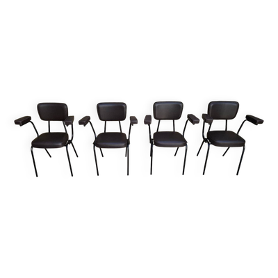 Fauteuils Skaï marron