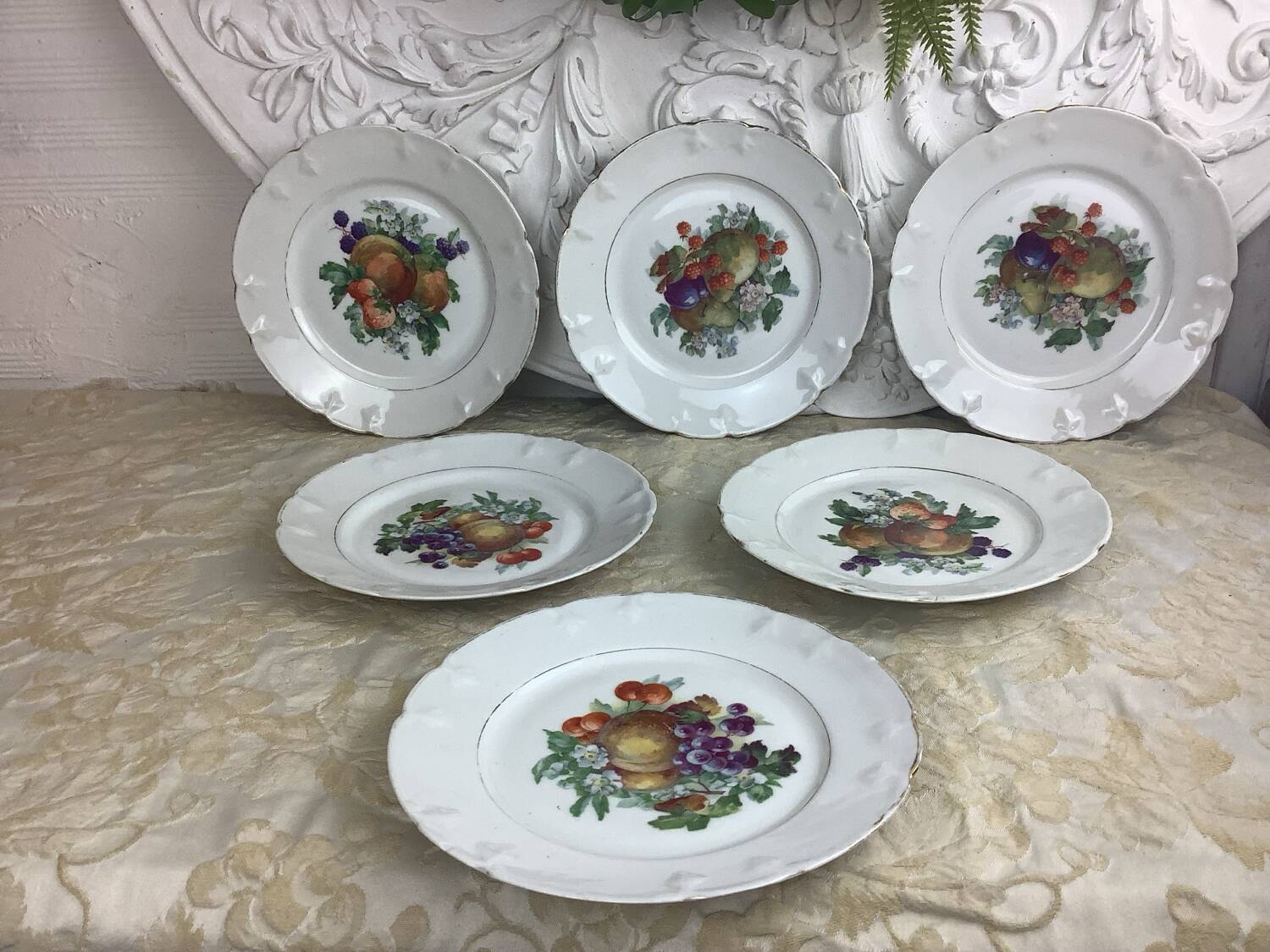 6 dessert plates Limoges porcelain