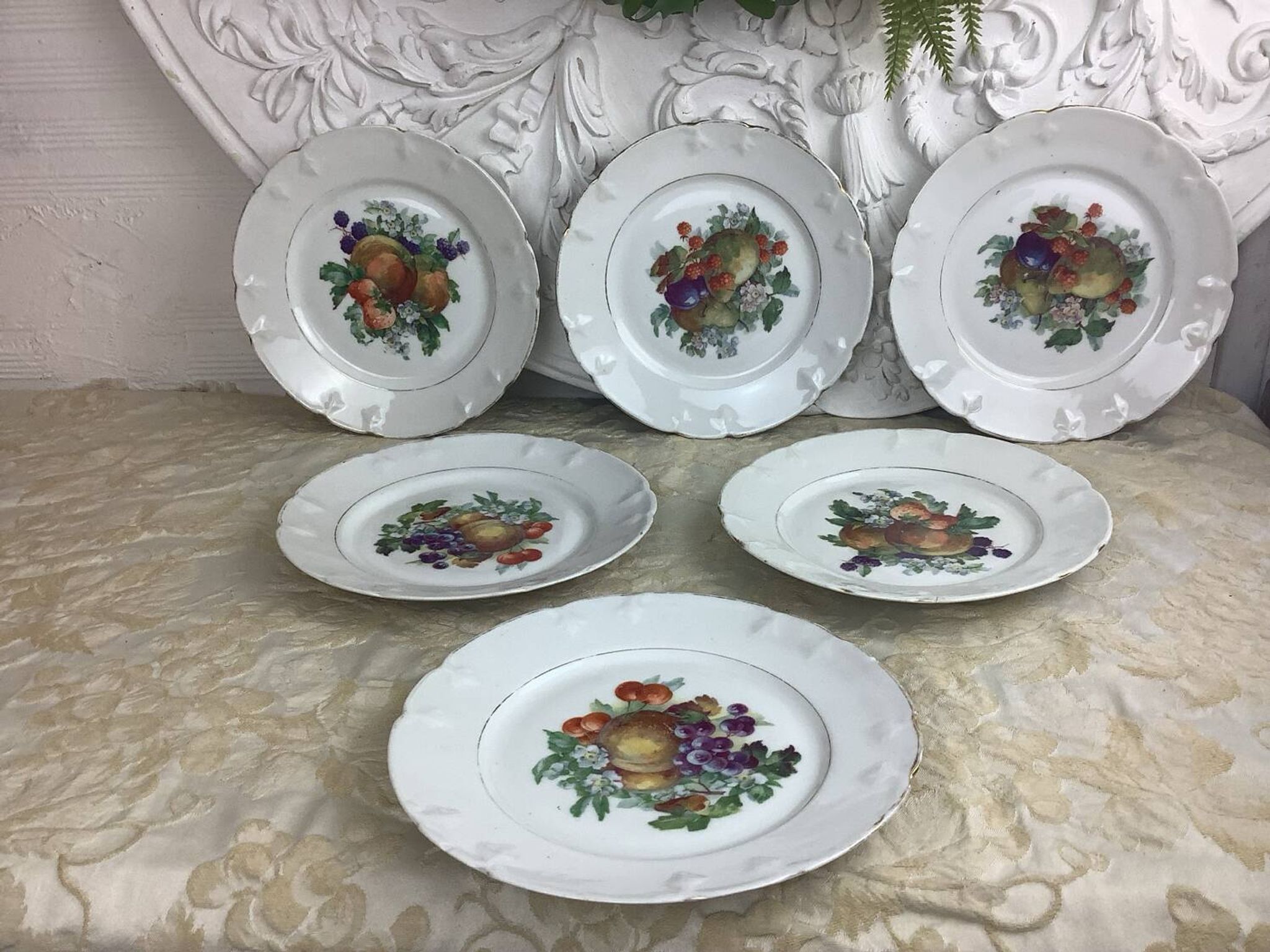 6 Assiettes à dessert Porcelaine Limoges
