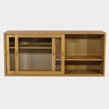 Danish mid century display bookcase cabinet in oak by Børge Mogensen, 1960s