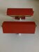 Pair of modernist swivel wall lights in red sheet metal, 1950s