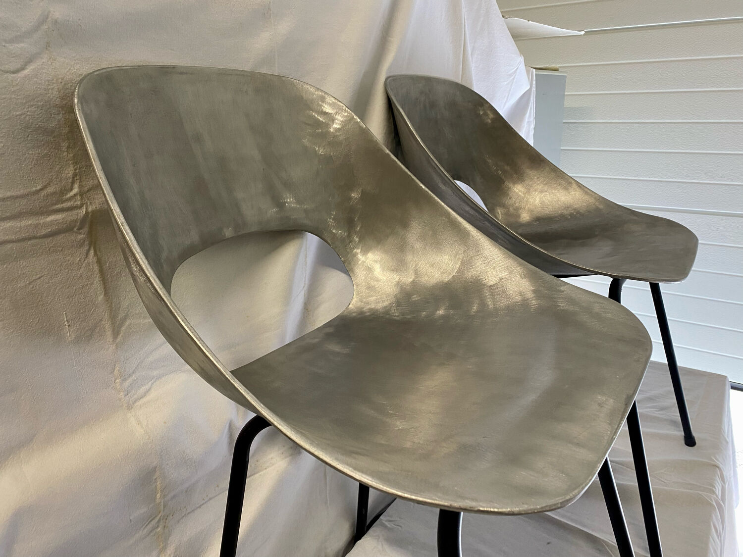Vintage tulip chairs by Pierre Guariche