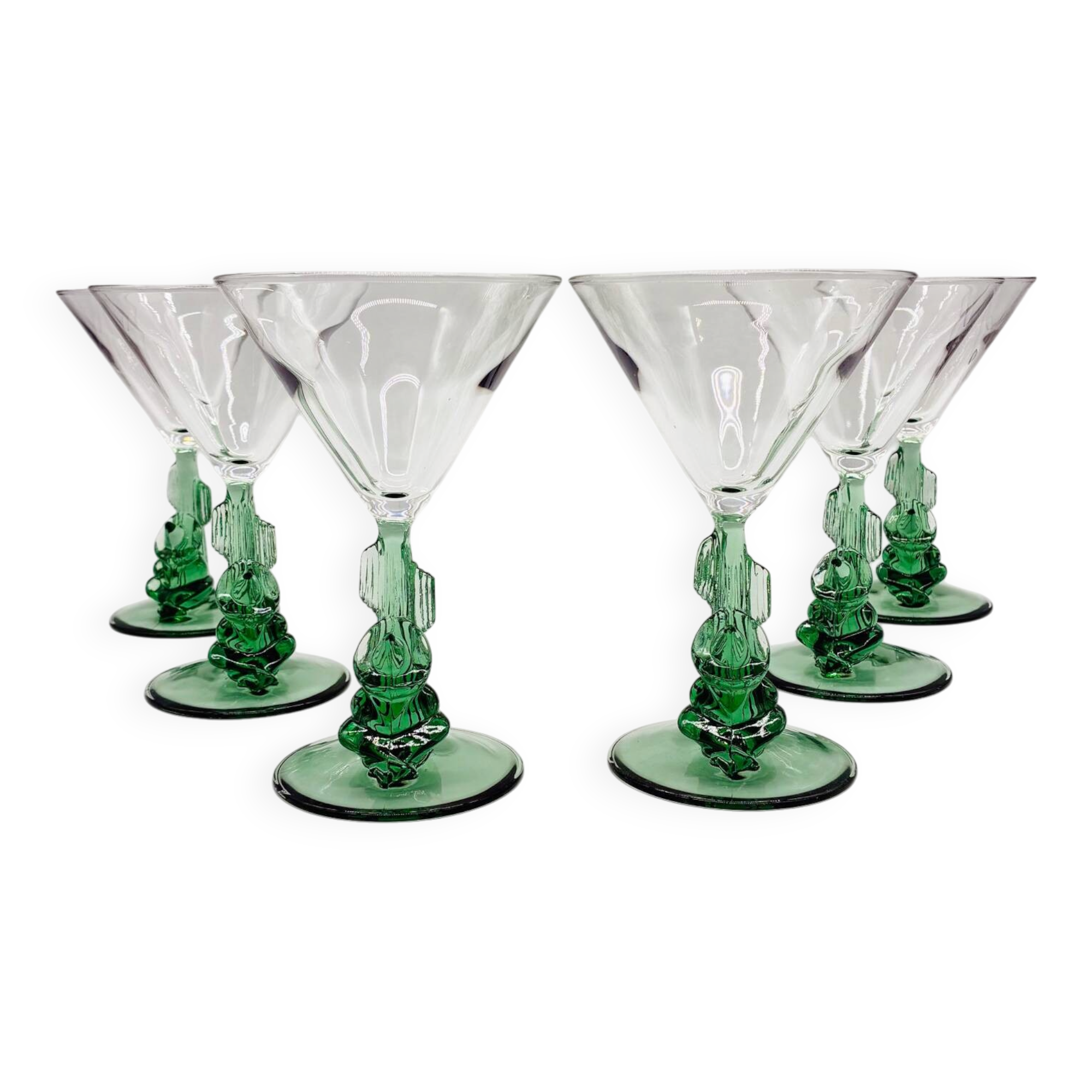 6 crystal champagne cocktail glasses, Luminarc France