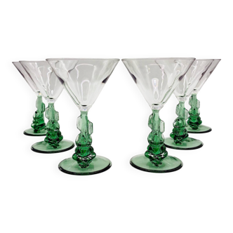 6 crystal champagne cocktail glasses, Luminarc France